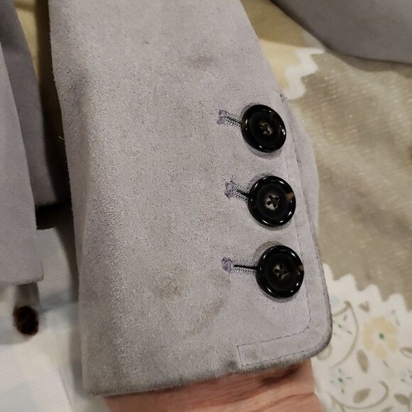 Very Nice Ann Taylor Gray Suede Leather Jacket Sz S - Picture 12 of 13